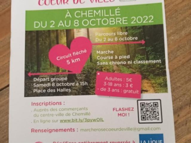 octobre rose à chemillé en anjou  le samedi 8 octobre 2022  marche rose du cœur de ville